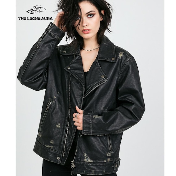 Leather Jackets with Scuffed Details and Attitude