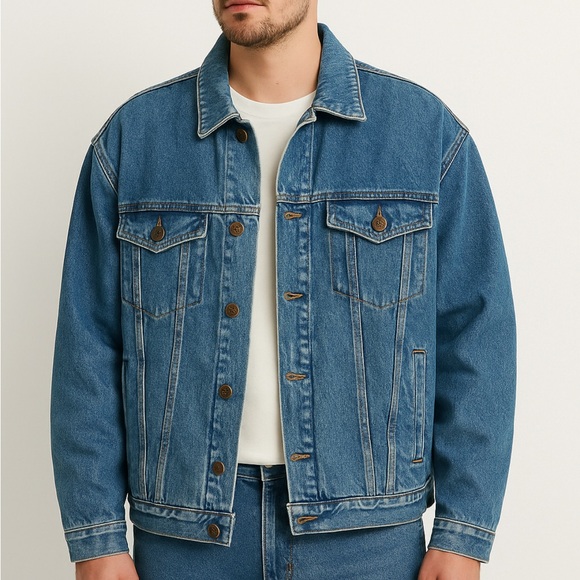 Oversized Denim Jackets with Patches and Pins