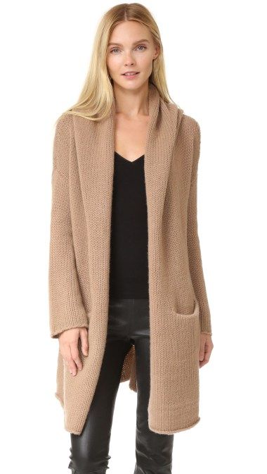 Soft Cashmere Cardigans with Leather Leggings