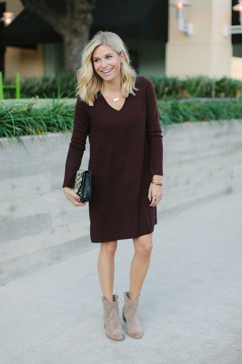 Soft Suede Boots with Cozy Sweater Dresses