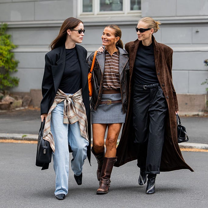 Rustic Leather Jackets Paired with Flared Jeans