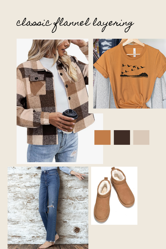 Vintage Plaid Shirts Layered Over Graphic Tees