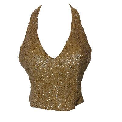 Sparkly Halter Neck Tops with Metallic Mini Backpacks