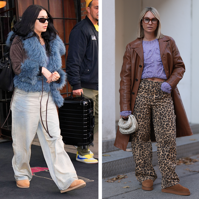 Chic and Cozy: A-Line Skirt with Warm Shearling Uggs