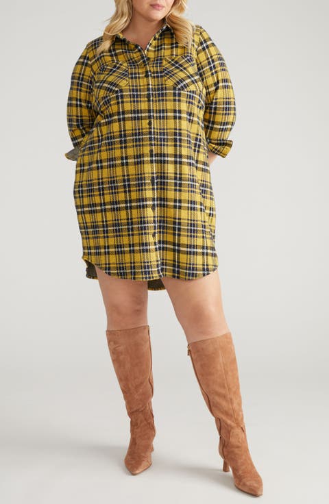 Plaid Perfection: Flannel Shirt Dress and Classic Uggs