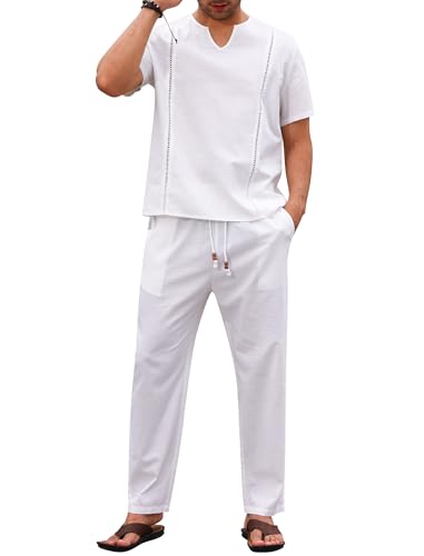 Relaxed Fit Henley Shirt with Tweed Trousers