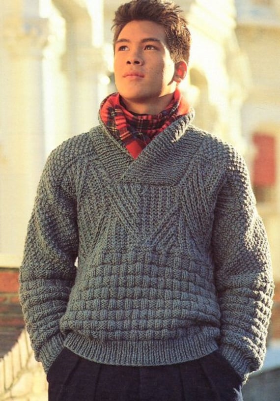 Plaid Scarf and Cable Knit Sweater Dress