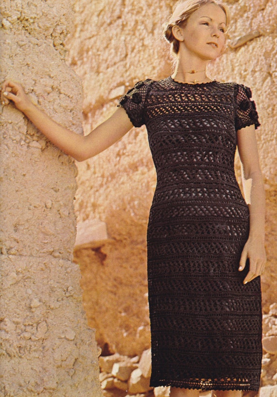 Sculptural Crochet Dress with Bold Geometric Shapes