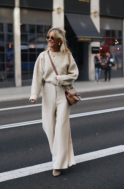 Sophisticated Monochrome in Creamy Ivory Turtleneck