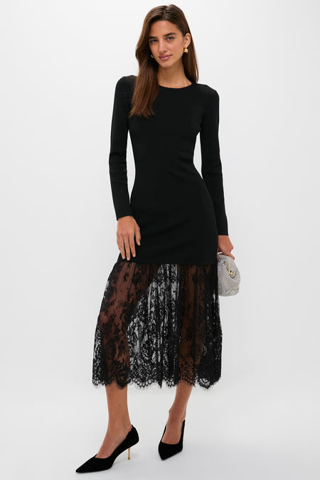Romantic Layering: Lace Skirt with Soft Pink Turtleneck