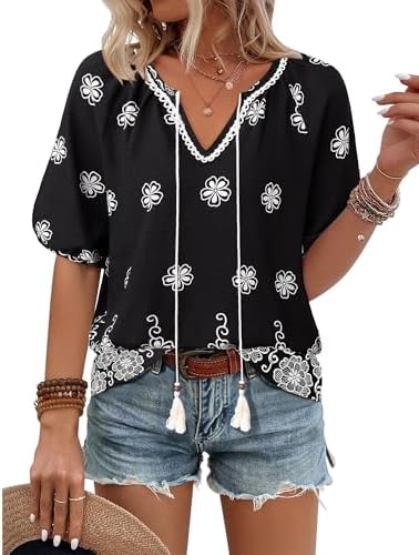 Boho Breeze with Flowy White Blouses