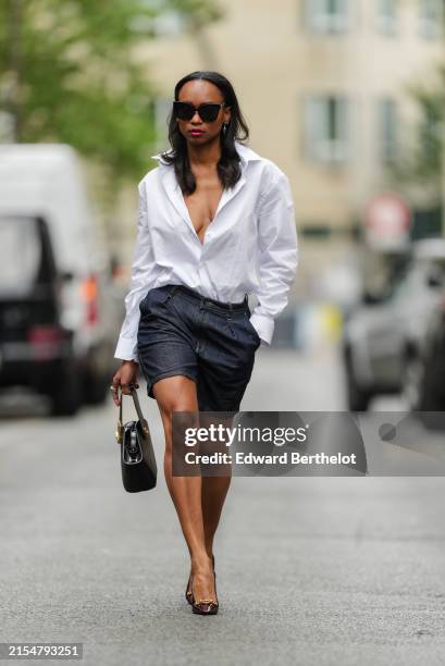 Bright Yellow Poplin Skirt with Crisp White Button-Down