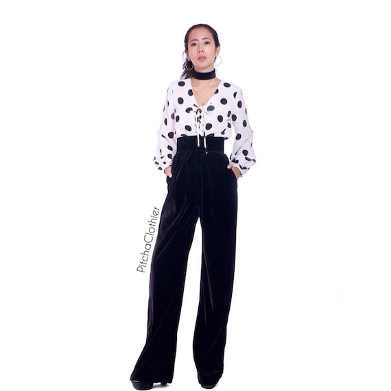 Retro Revival: Polka Dot Wide Leg Pants Fun