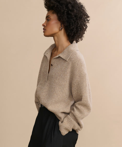 Textured Tweed Skirt with Chunky Cardigan