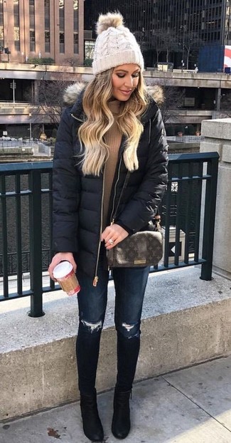 Puffer Jackets Styled with Sleek Skinny Jeans