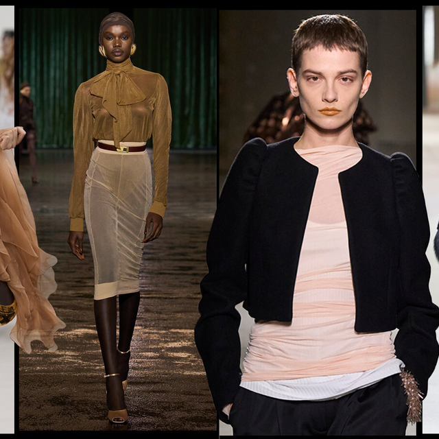 Layering Sheer Blouses Under Chunky Cardigans