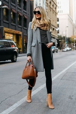 Quilted Jackets with Skinny Pants and Ankle Boots