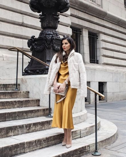 Date Night Glam: Black Blazer with Satin Slip Dress