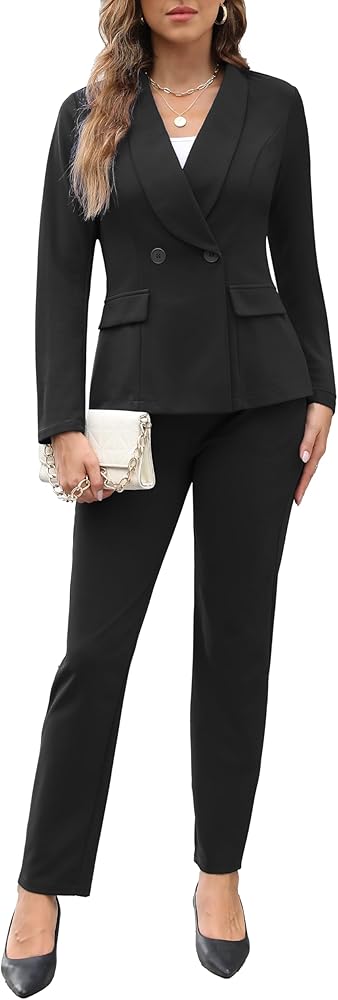 Office Ready: Black Blazer and Pleated Trousers Combo