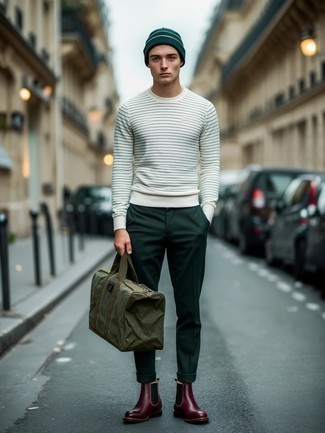 Sleek Leather Ankle Boots Paired With Tailored Wool Trousers