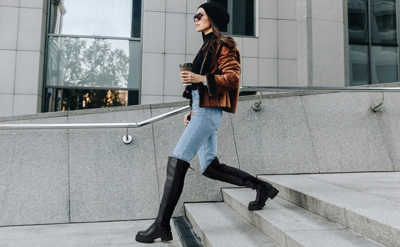 Chunky Platform Boots Mixed with Bright Colored Outerwear