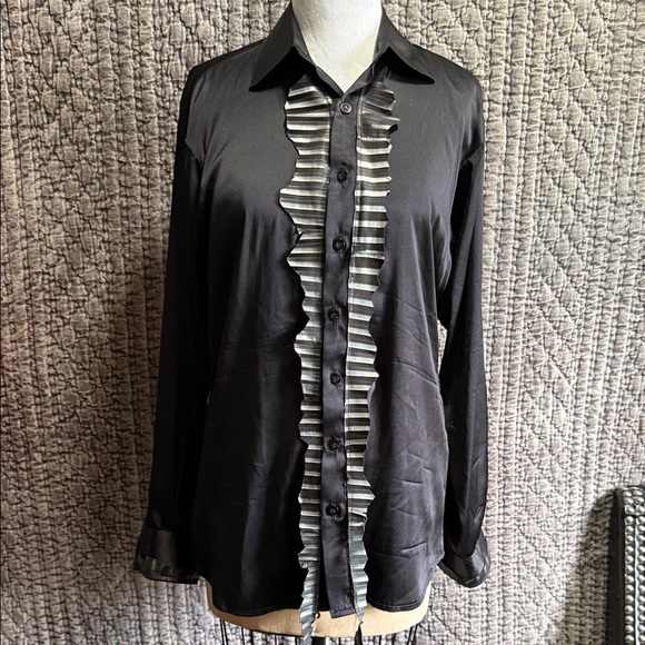 Silk Blouse with Delicate Ruffles and Details
