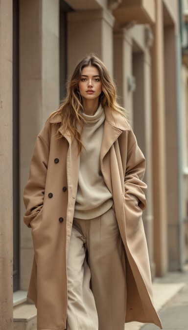 Layered Chic with Turtlenecks and Trench Coats