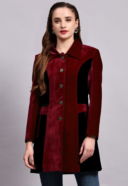 Bold in Burgundy: Color-Blocked Trench Ensemble