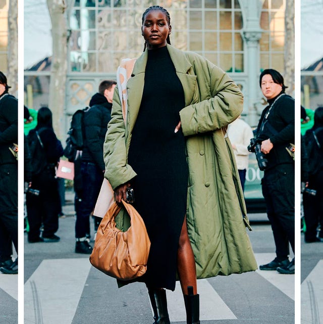 Bold Prints Peeking From Under a Classic Trench