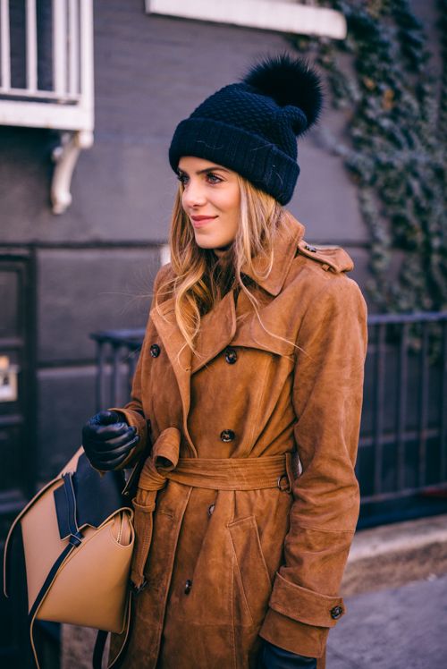 Cozy Beanie and Gloves Styled with a Classic Trench
