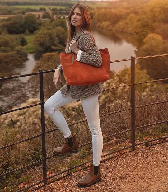 Layered Shirt Dress with Thick Belt and Ankle Boots