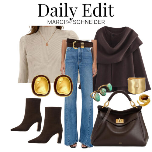 Statement Earrings Elevate Cozy Sweater and Jeans