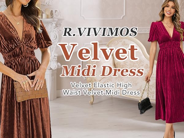 Effortless Elegance with a Velvet Midi Dress