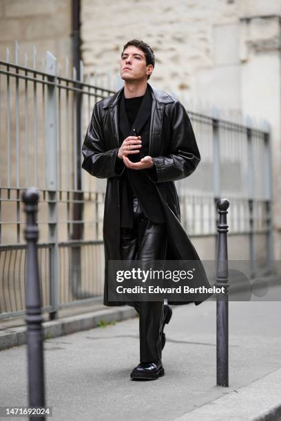 Urban Edge in a Matte Black Puffer with Leather Accents