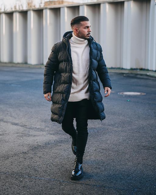 Pop of Neon: Bright Puffer with Neutral Basics