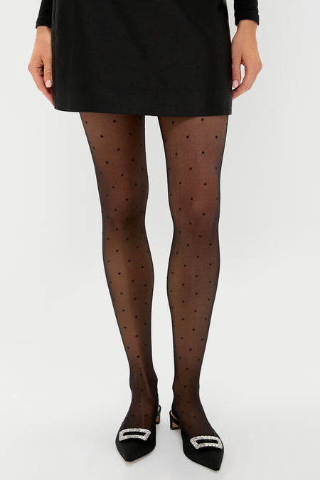 Plaid Mini Skirt and Sheer Tights for a Retro Vibe