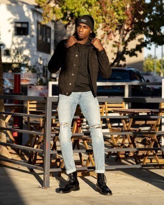 Layered Warmth with Oversized Hoodie and Leather Boots
