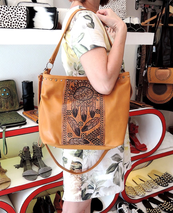 Leather Crossbody Bags with Stud Accents