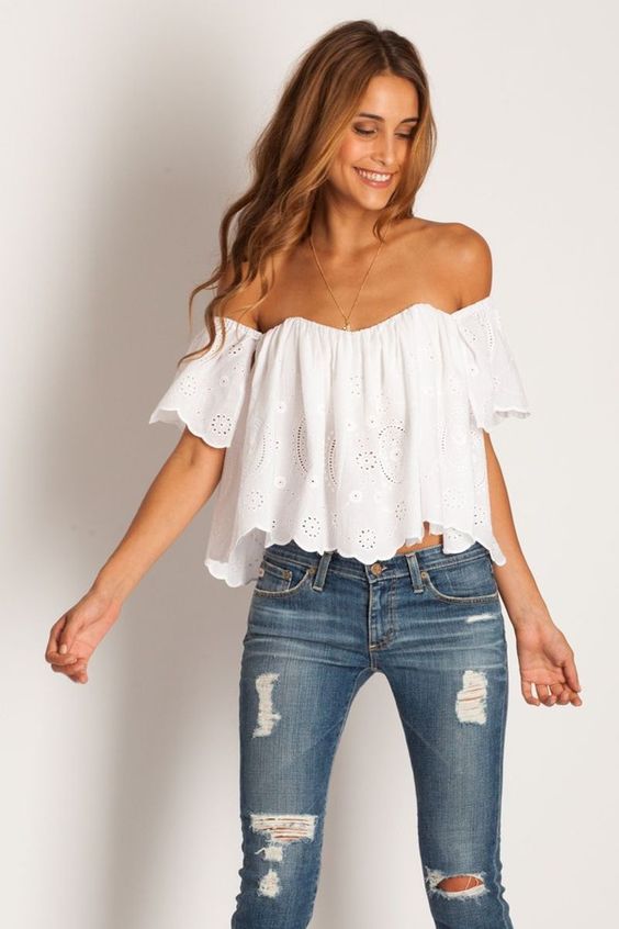 Flowy Off-the-Shoulder Tops in Soft Fabrics