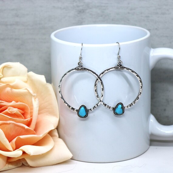Western-Inspired Silver Hoop Earrings
