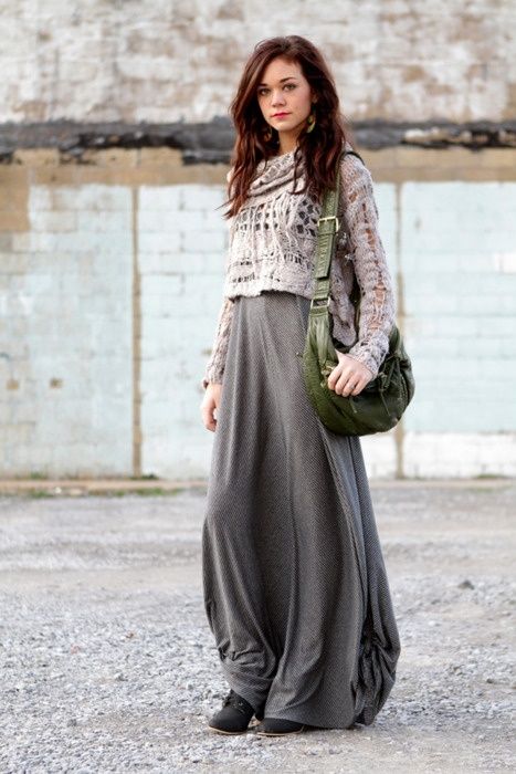Boho Dream: Flowy Maxi Skirt and Layered Jewelry