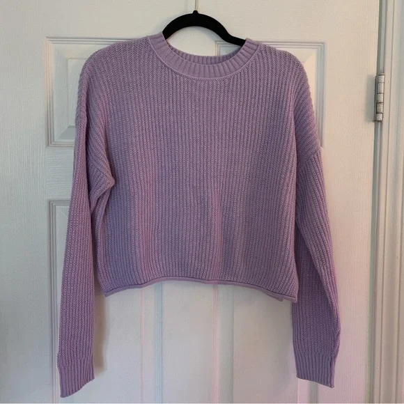 Soft Pastels: Lavender Dress and Grey Cardigan Duo