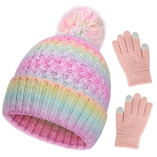Bright Beanies and Matching Gloves for Pop Color