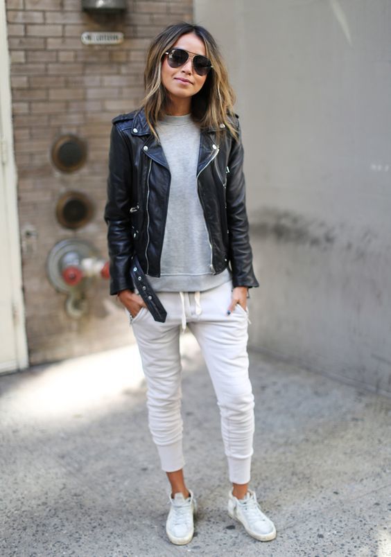 Street Style Edge with a Leather Jacket