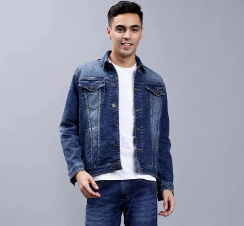 Casual Cool: Heather Grey Joggers with Graphic Tee and Denim Jacket