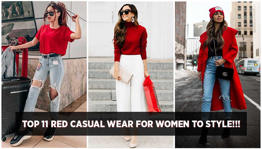 Pop of Color: Bold Red Joggers with Simple Neutral Top