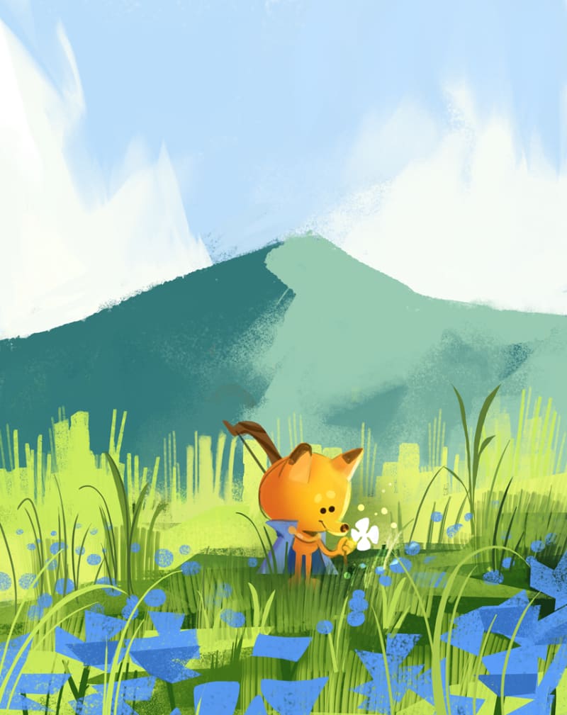Little fox in the meadow