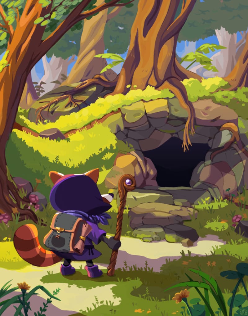 Little fox entering the dungeon