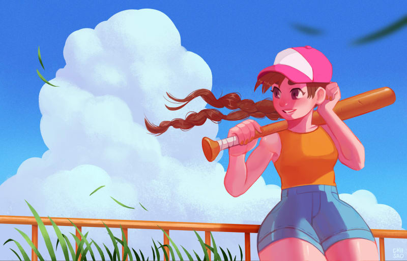 Girl with a bat