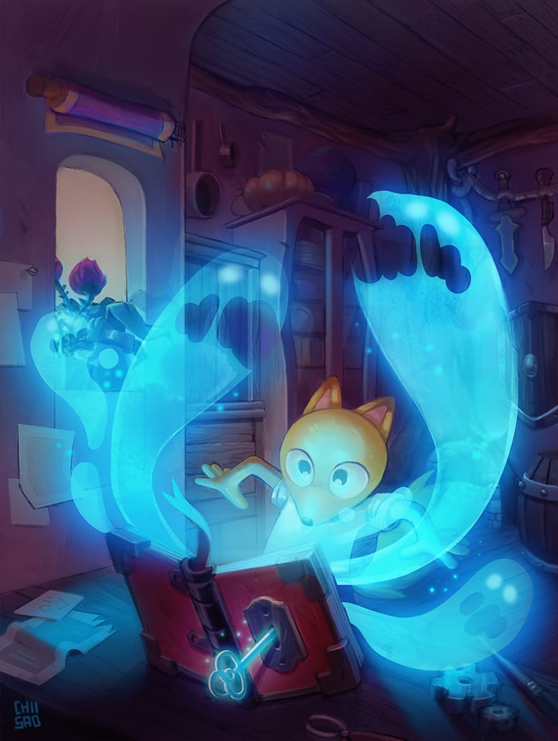 Little fox with ghosts